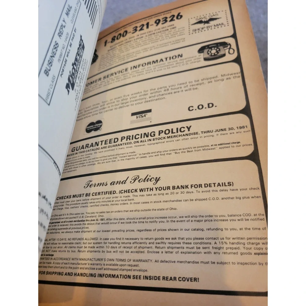Vtg Midwest Auto Specialties 1981 Mail Order Car Parts & Accessories Catalog‎